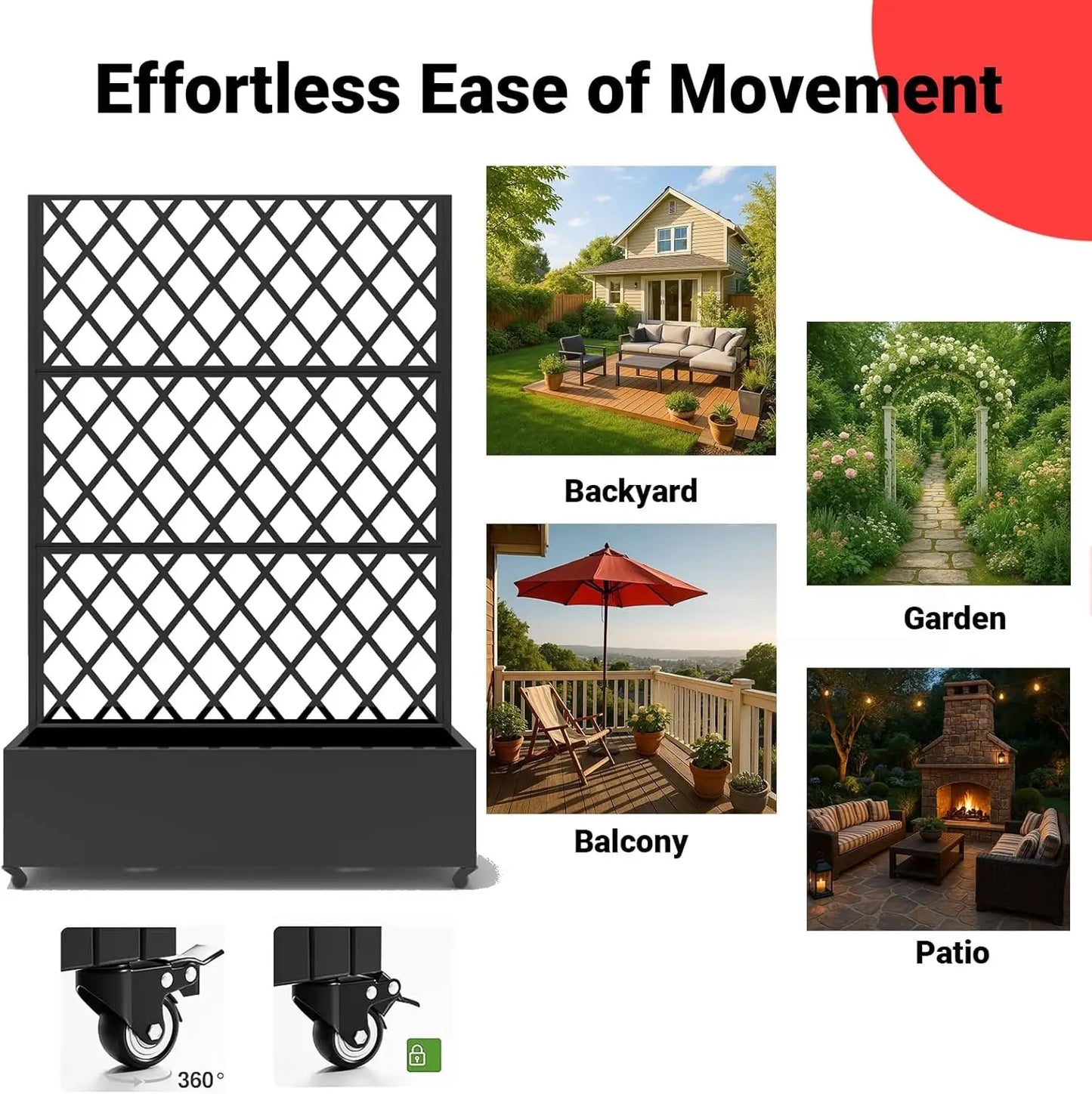 Studyset Metal Raised Garden Bed With Trellis Privacy Planter