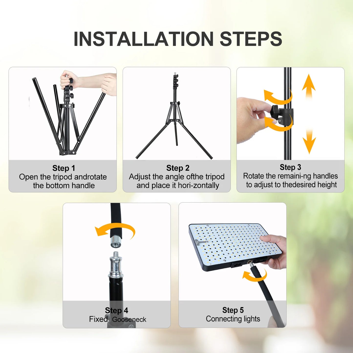 FECiDA Grow Lights With Stand And Timer Adjustable Tripod
