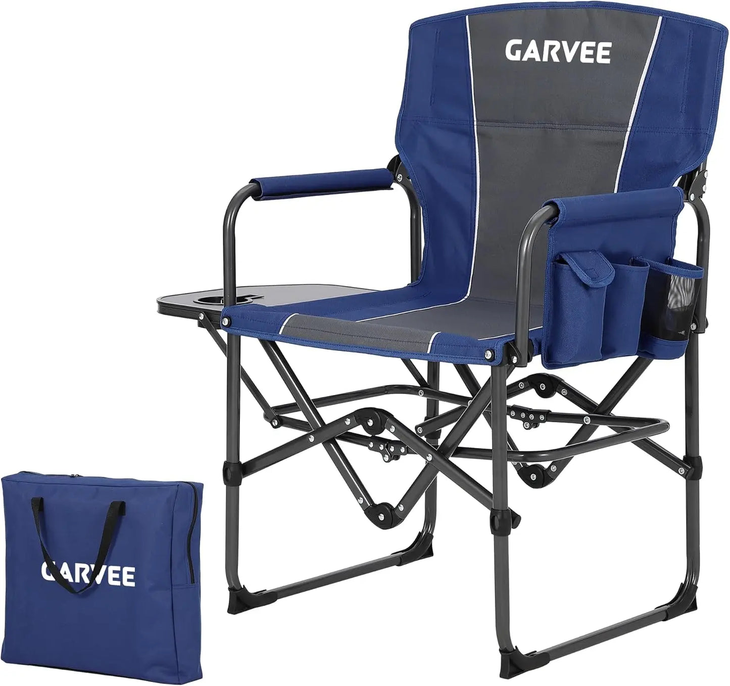 HiMISS Oversized Heavy Duty Folding Directors Chair With Cup Holder