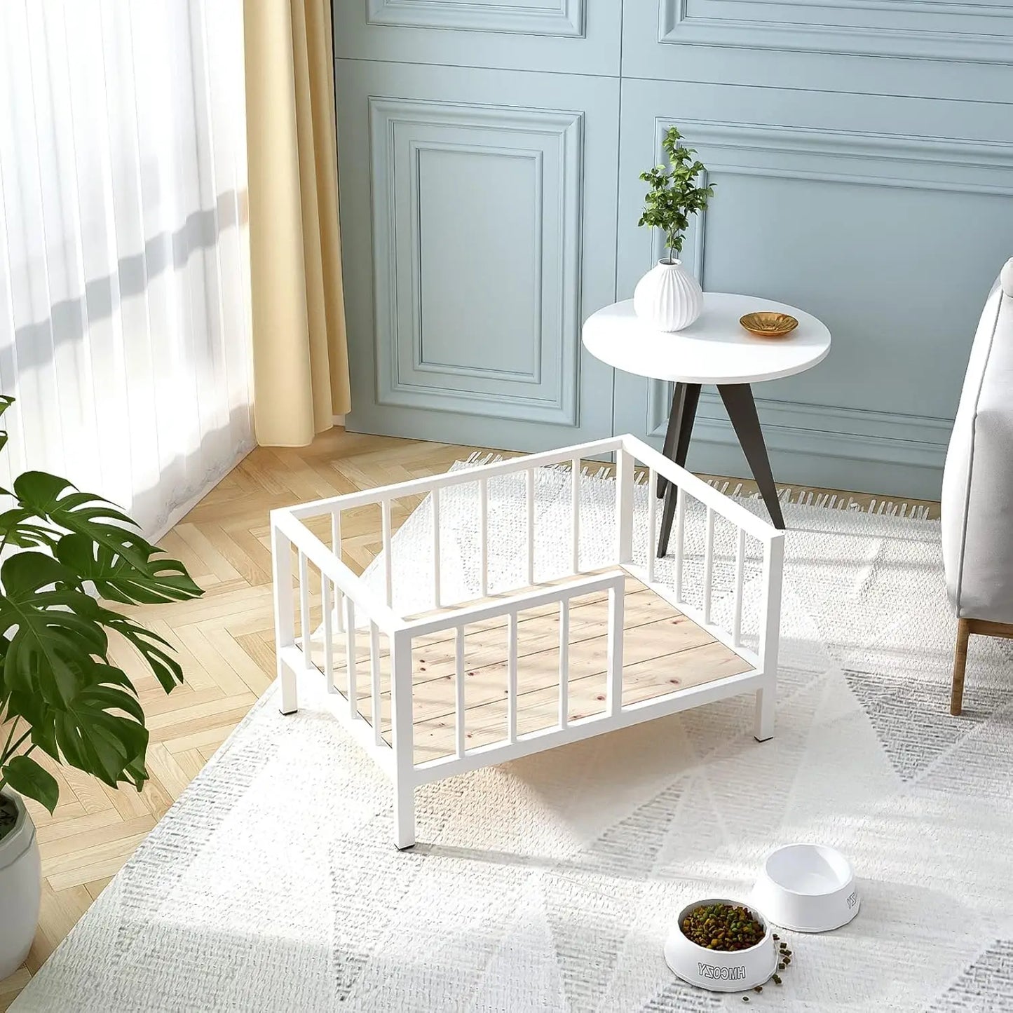 Elevated Dog Bed With Rails And Metal Frame For Pets