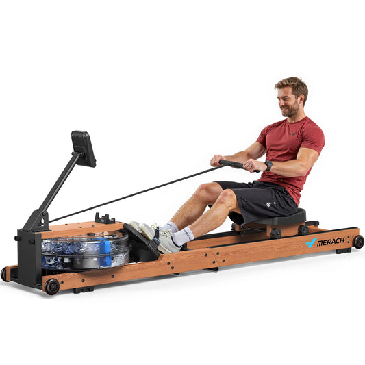 MERACH Water Rowing Machine for Home Foldable with 400-Pound Capacity