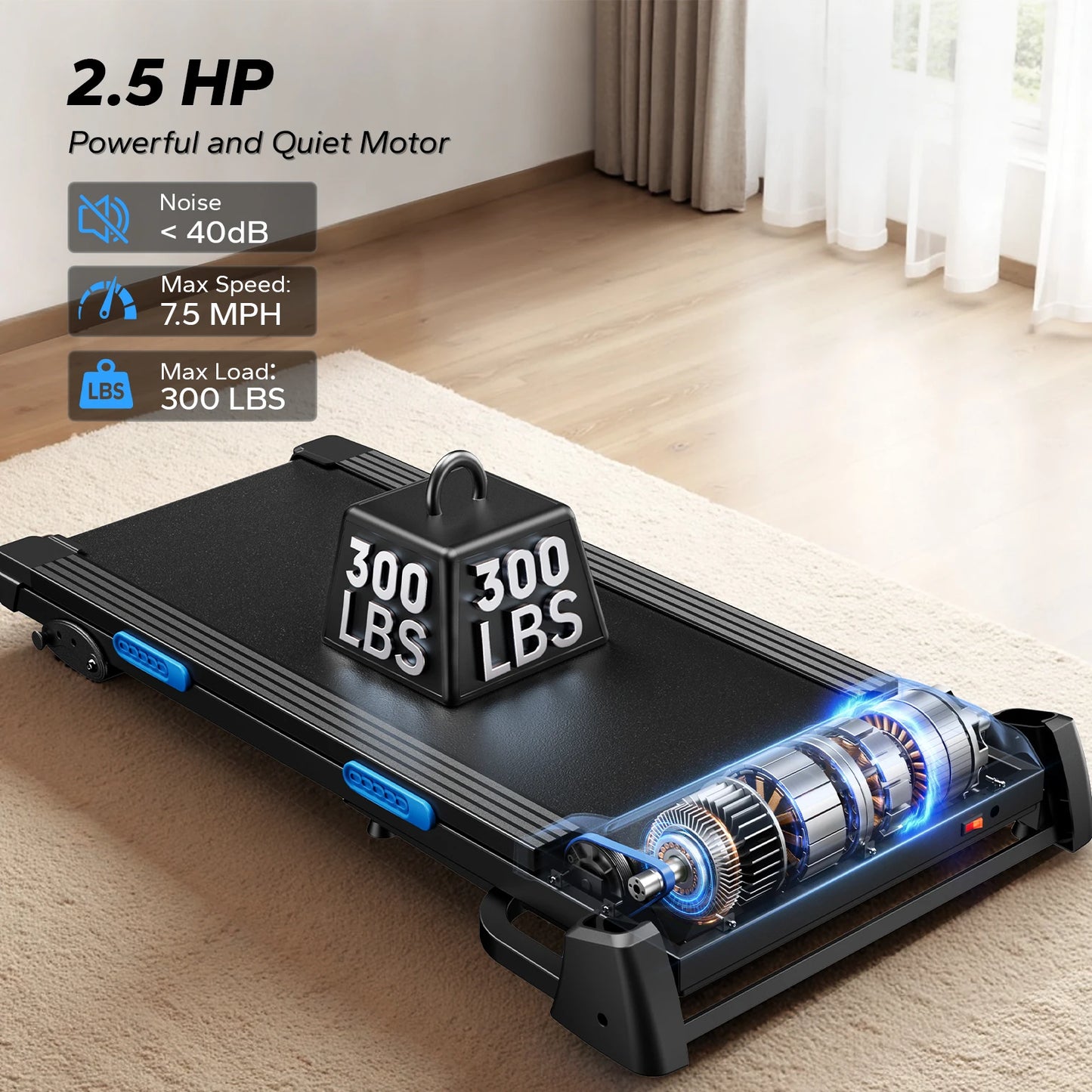 Merach Foldable Treadmill T12 Incline With Quiet Dual Deck