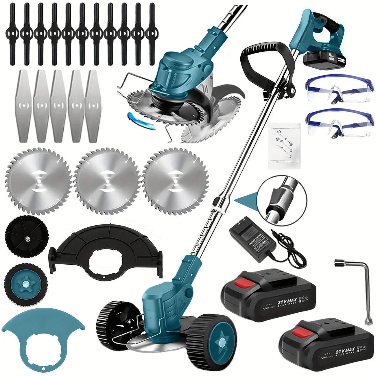 Cordless Lawn Trimmer Edger Brush Cutter For Garden And Yard