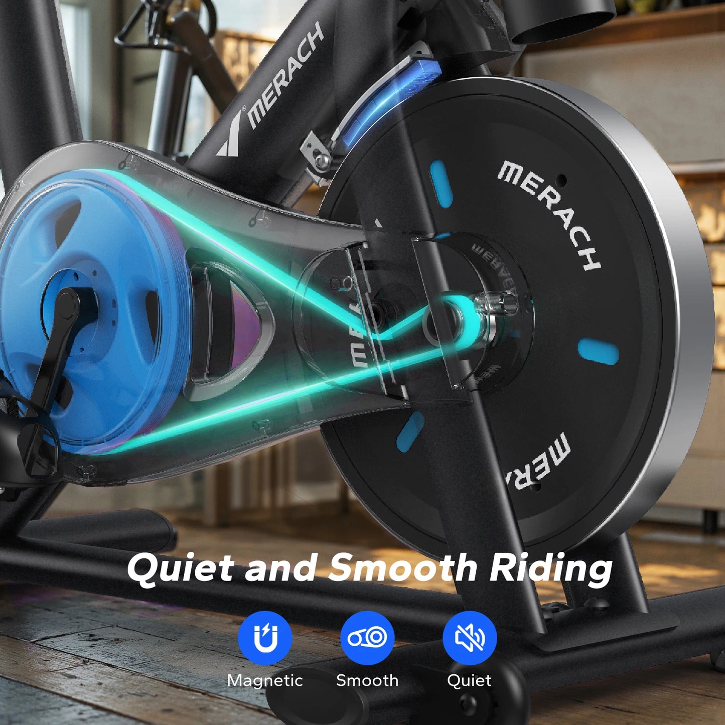 MERACH Exercise Bike With App Low Noise Magnetic Stationary Bike