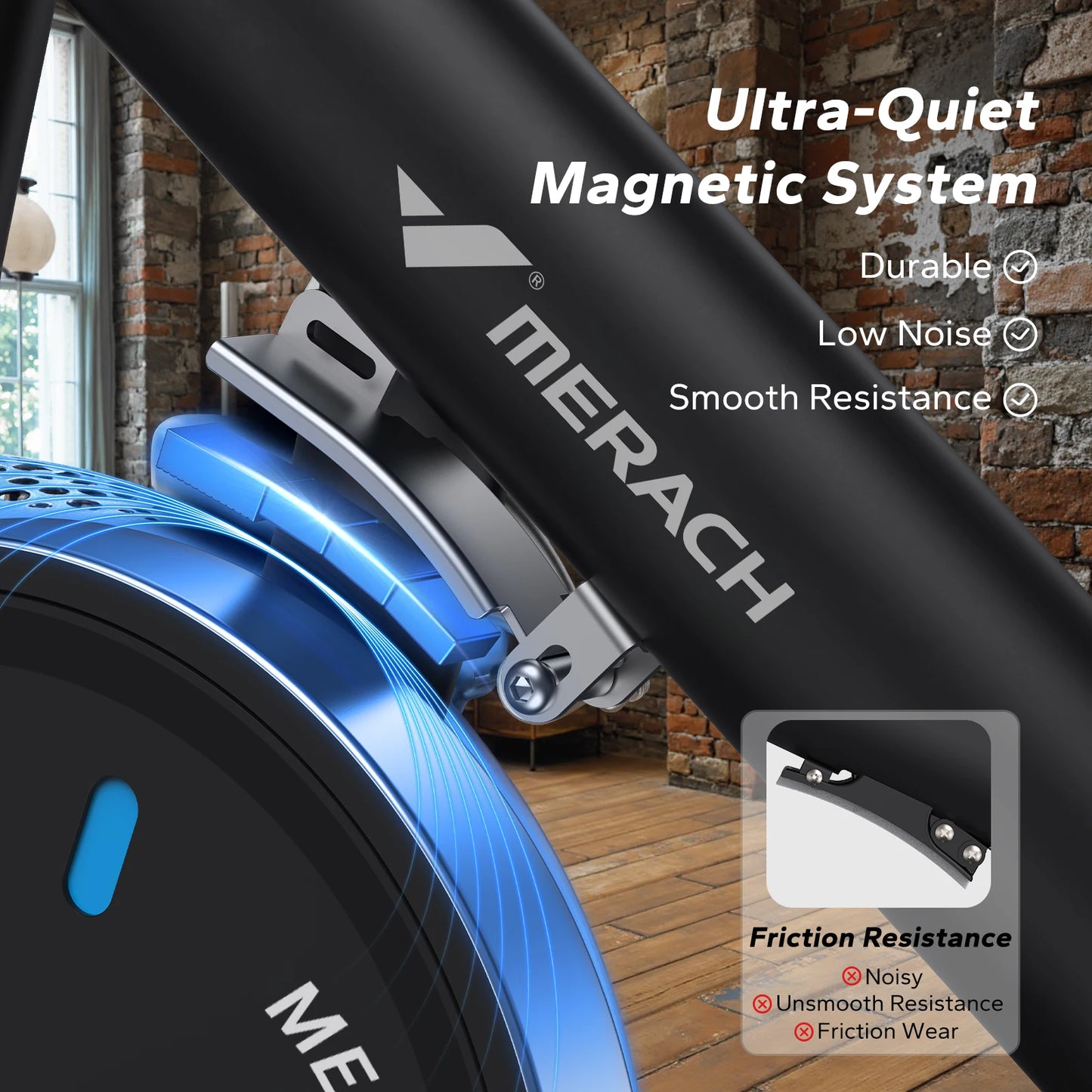 MERACH Exercise Bike With App Low Noise Magnetic Stationary Bike