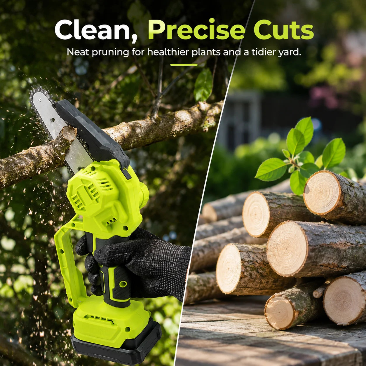 Mini Cordless Chainsaw Pruning Saw Lightweight One Handed Trimming