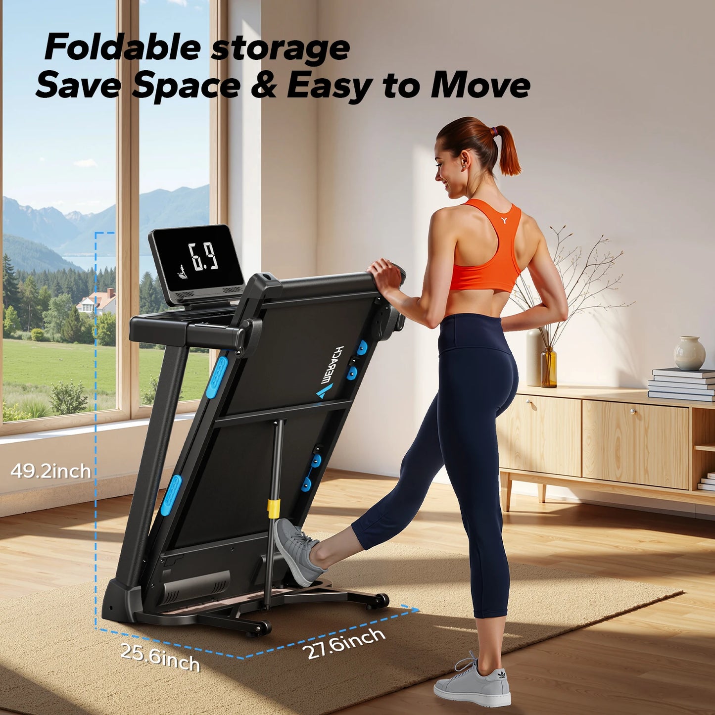 Merach Foldable Treadmill T12 Incline With Quiet Dual Deck