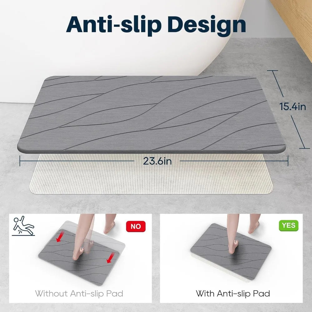 Diatomite Bath Mat Non Slip Quick Dry Diatomaceous Earth