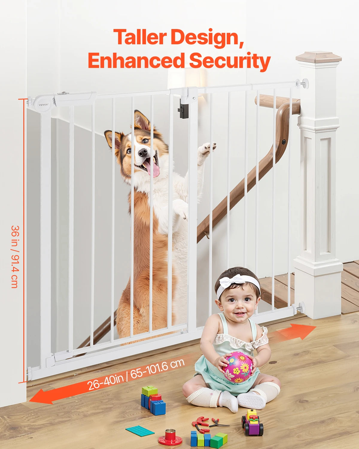 SucceBuy Baby Gate With Pressure Mount Walk Through Pet Safety