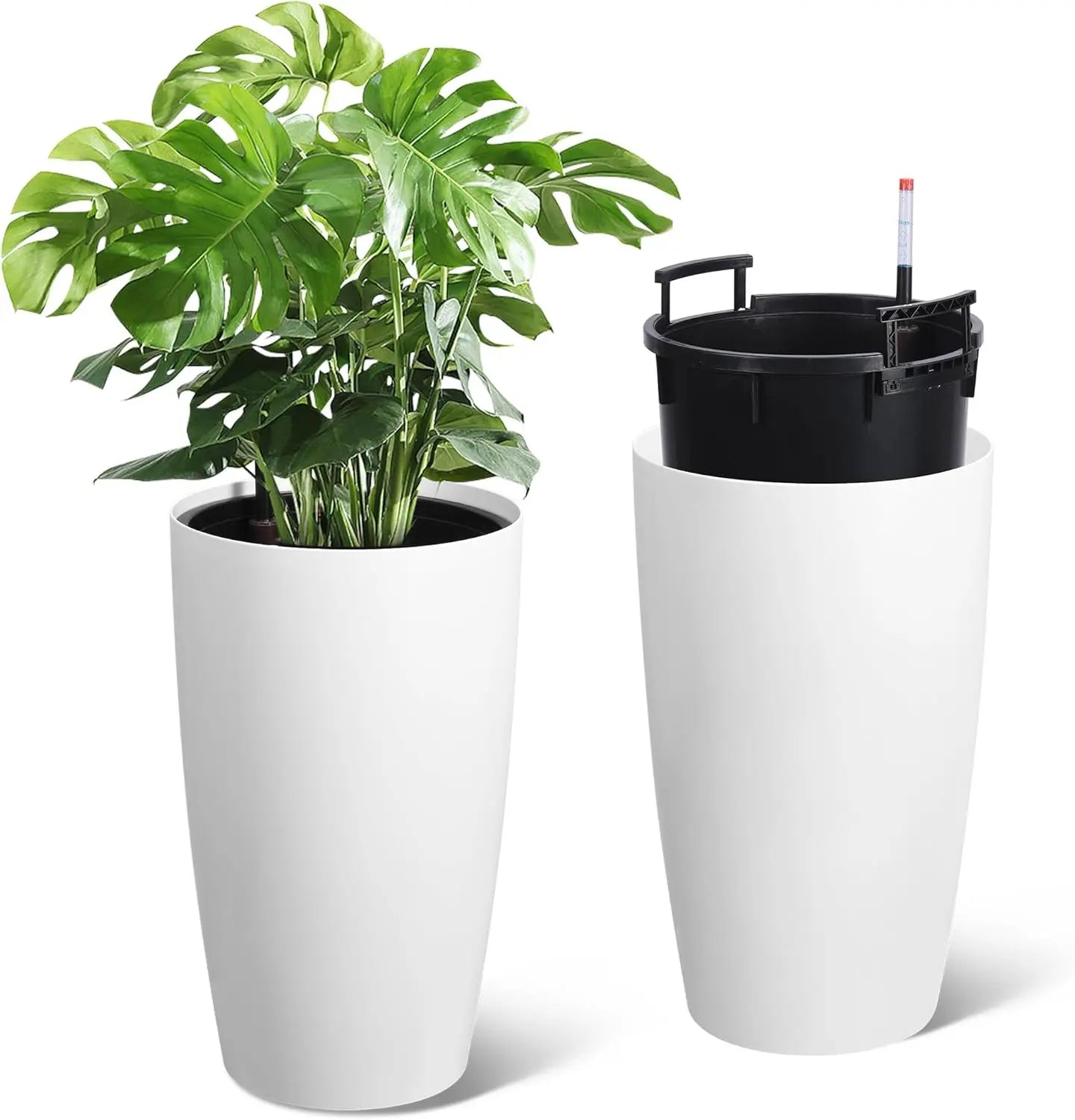 TWISTER.CK Self-Watering Tall Planters With Water Level Gauge