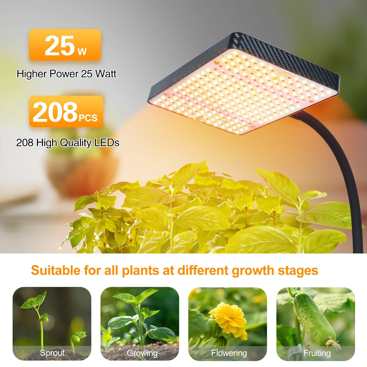 FECiDA Grow Lights With Stand And Timer Adjustable Tripod