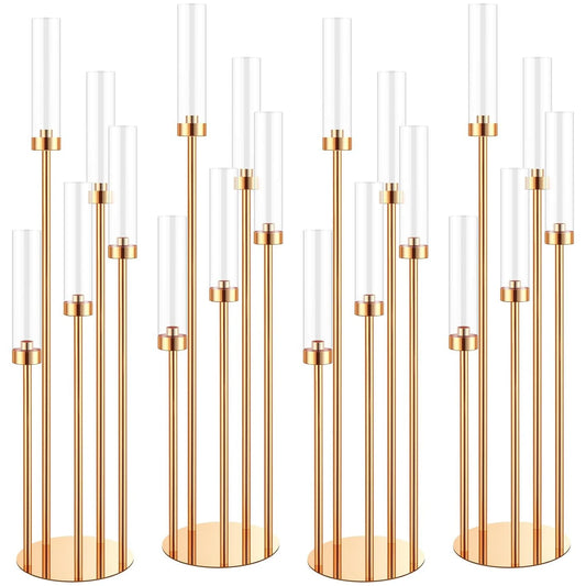 Four Set Floor Candelabra With Five Arms For Wedding Decor
