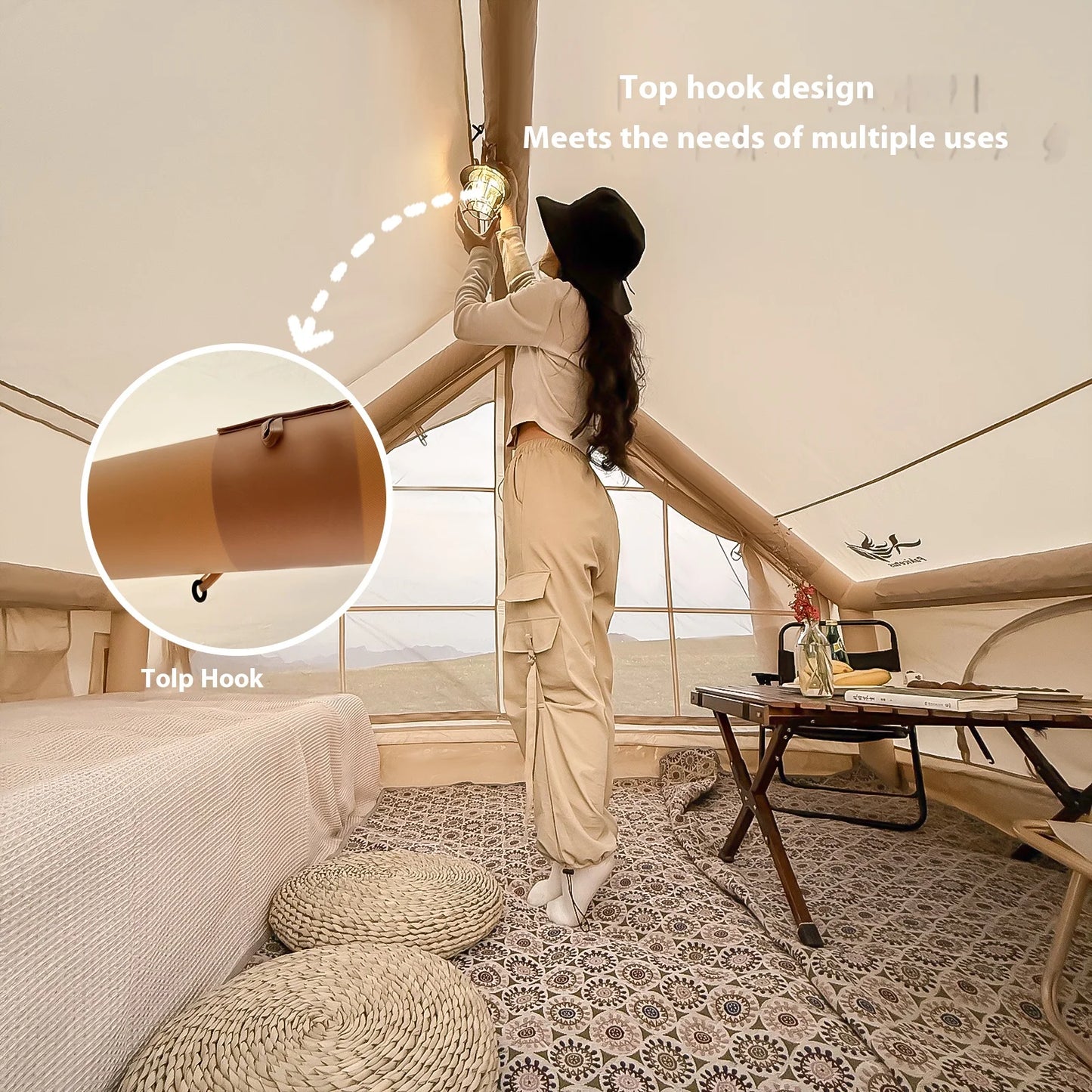 Pakicetus Inflatable Camping Tents With Stove Plug
