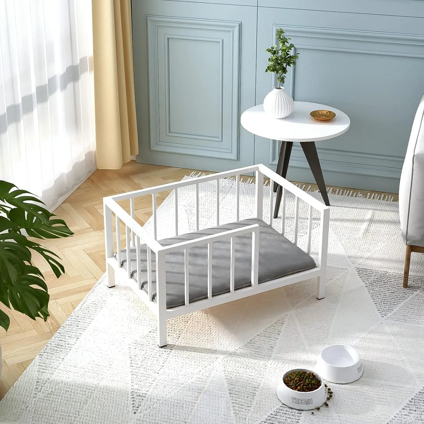 Elevated Dog Bed With Rails And Metal Frame For Pets