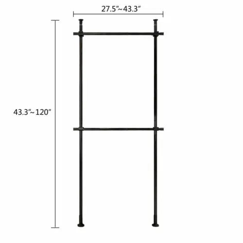 Metal Garment Rack And Clothes Storage Organizer For Ceiling And Floor