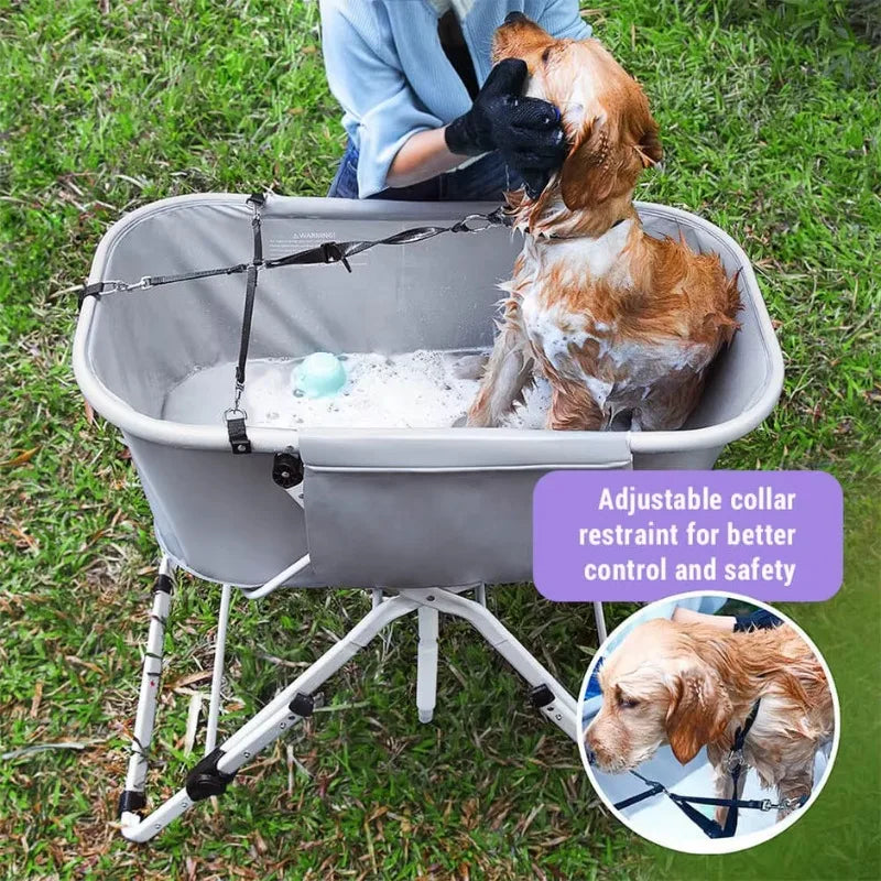 Elevated Foldable Dog Bath Tub Station For Grooming