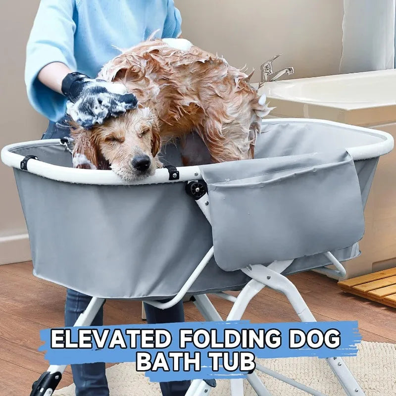 Elevated Foldable Dog Bath Tub Station For Grooming