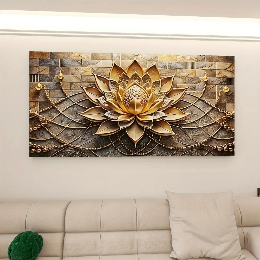 Modern Abstract Floral Canvas Art On Pine Wood For Interiors