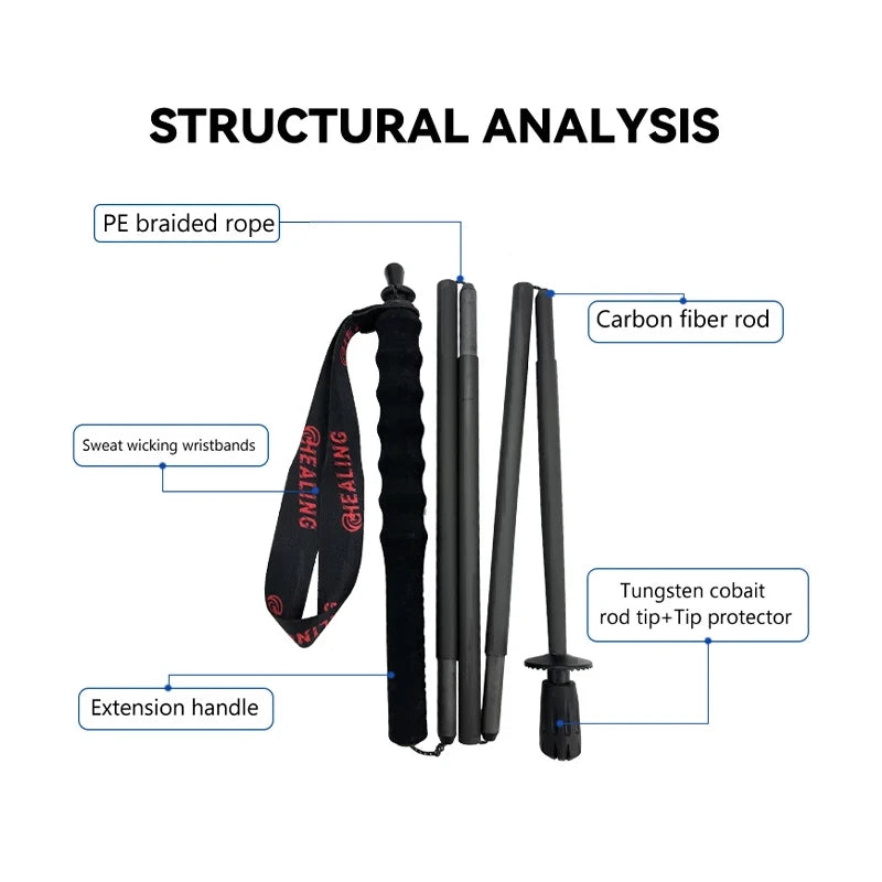 OKHEALING Trekking Poles Carbon Fiber Antishock Ultra Lightweight Two Pack