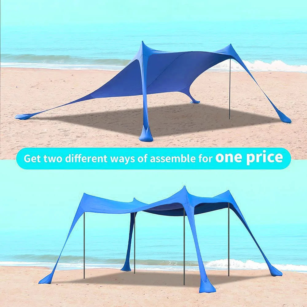 Family Camping Canopy Tent Waterproof 1000mm Polyester Large