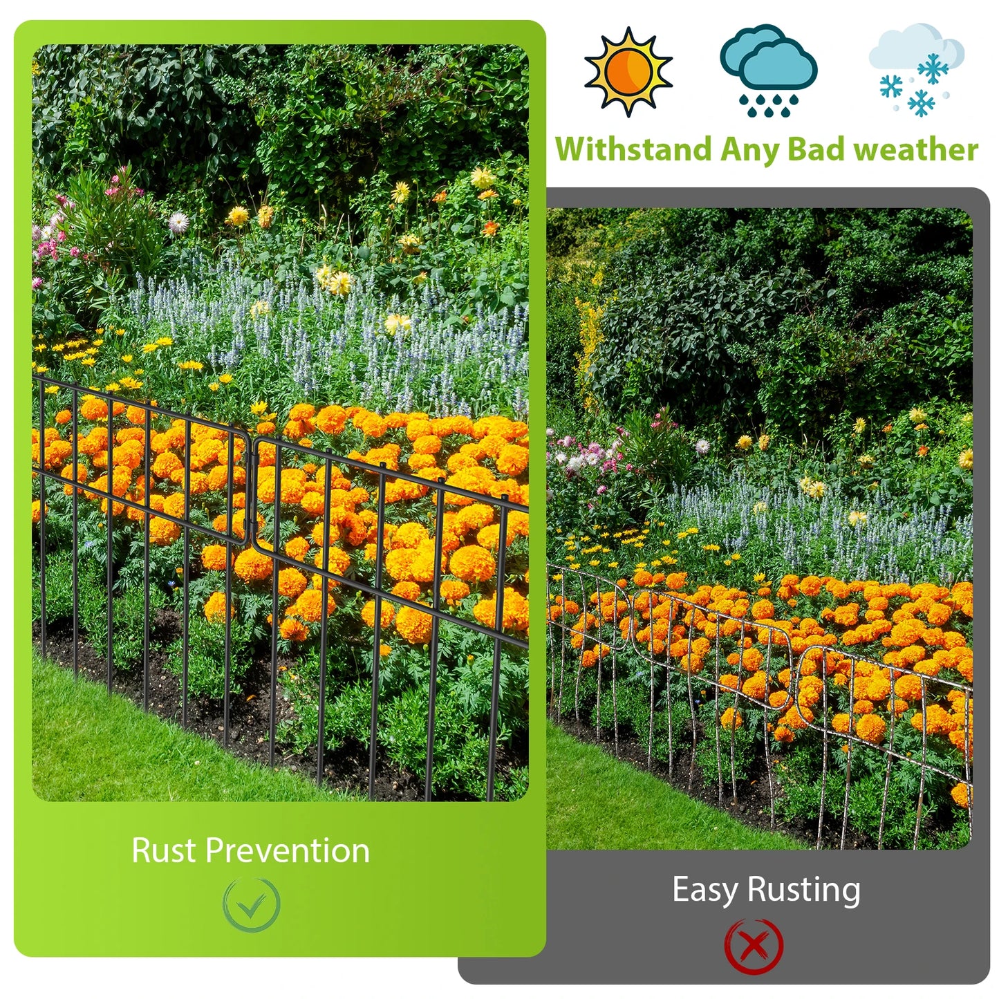 Rustproof Metal Rabbit Fence No Dig Garden Barrier