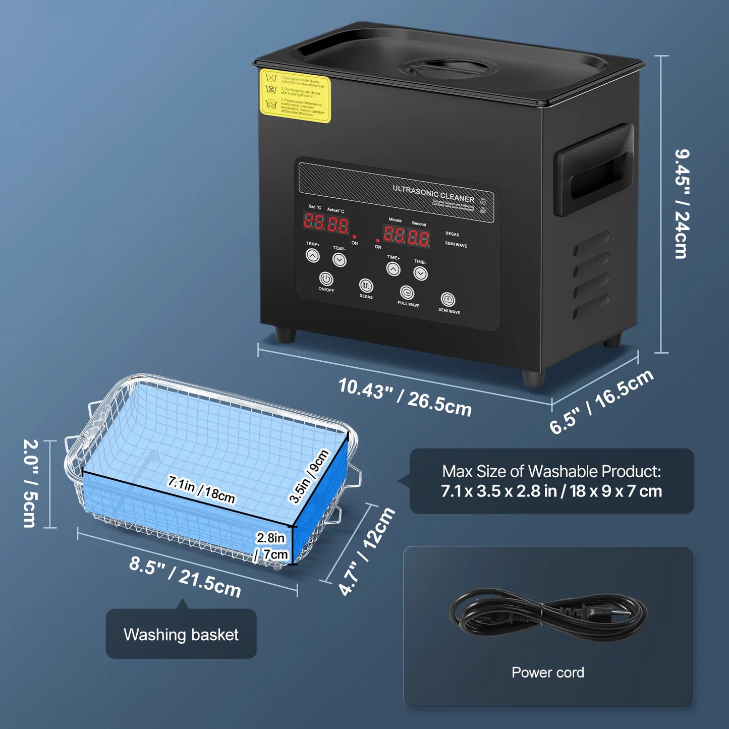 Succebuy Portable Ultrasonic Cleaner For Dishes Home Appliances