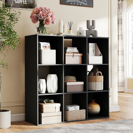JHK Modern Wooden Cube Storage Organizer Bookshelf For Home Office