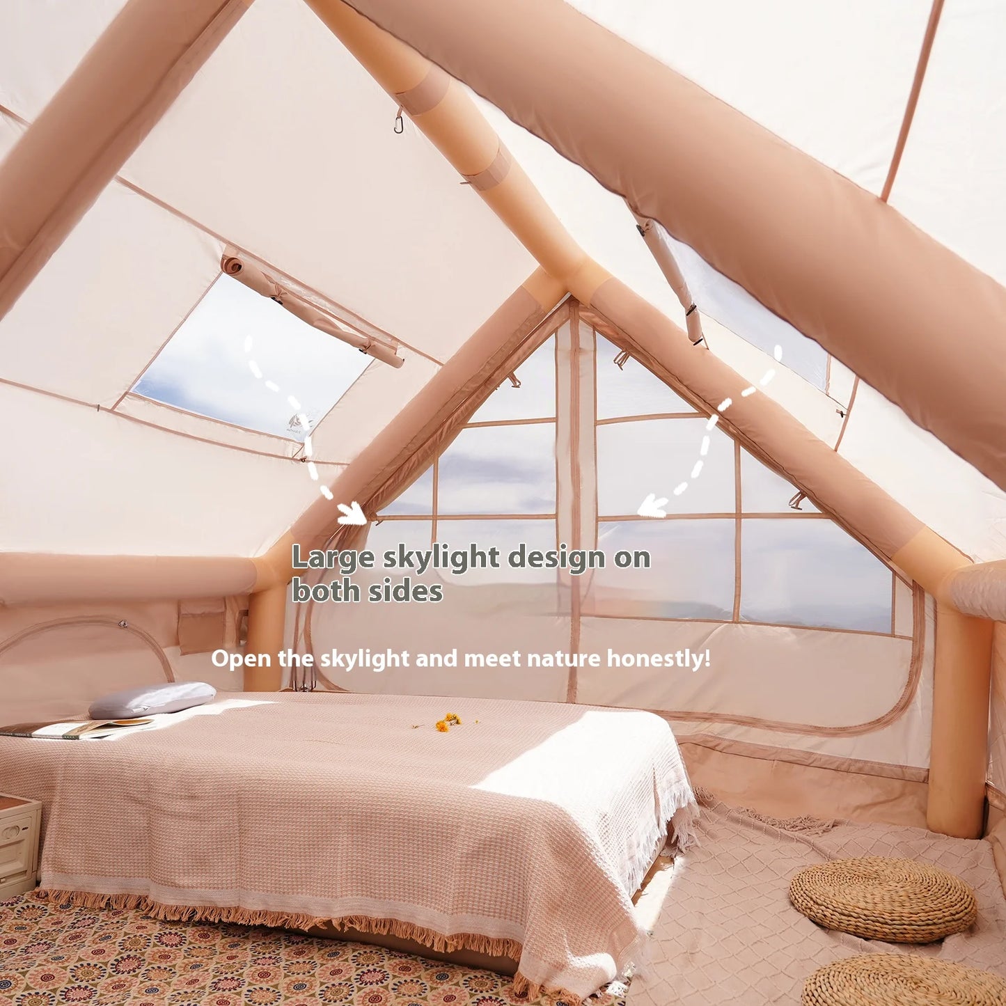 Pakicetus Inflatable Camping Tents With Stove Plug