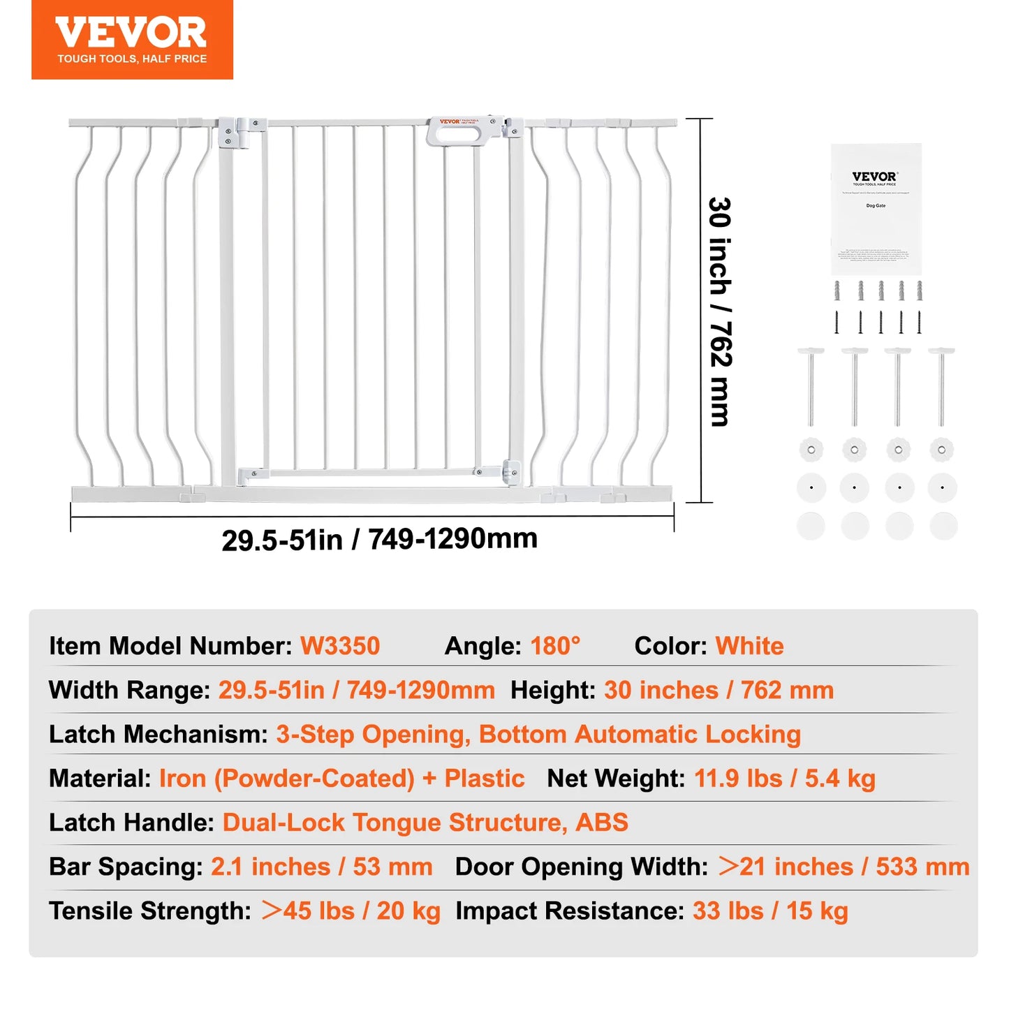 SucceBuy Baby Gate Easy Walk Through Pressure Mount for Doorways