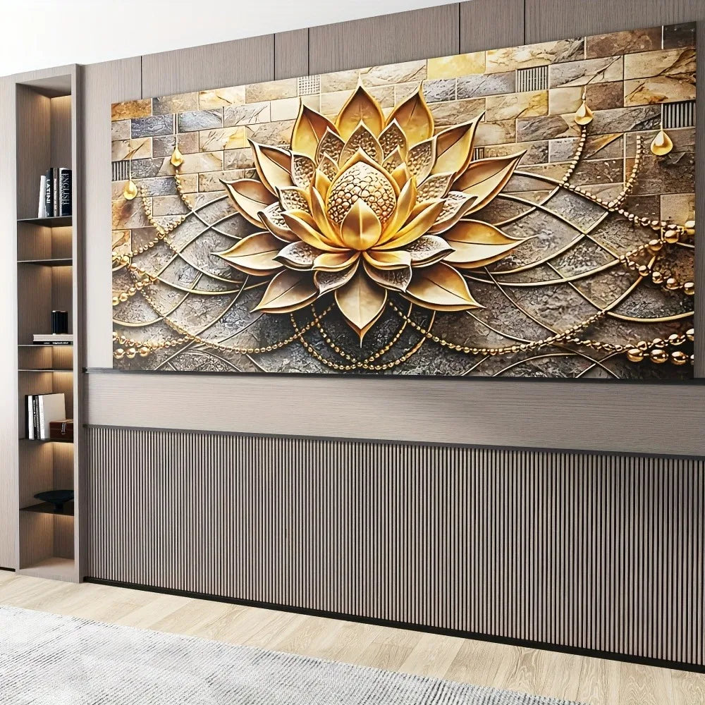 Modern Abstract Floral Canvas Art On Pine Wood For Interiors