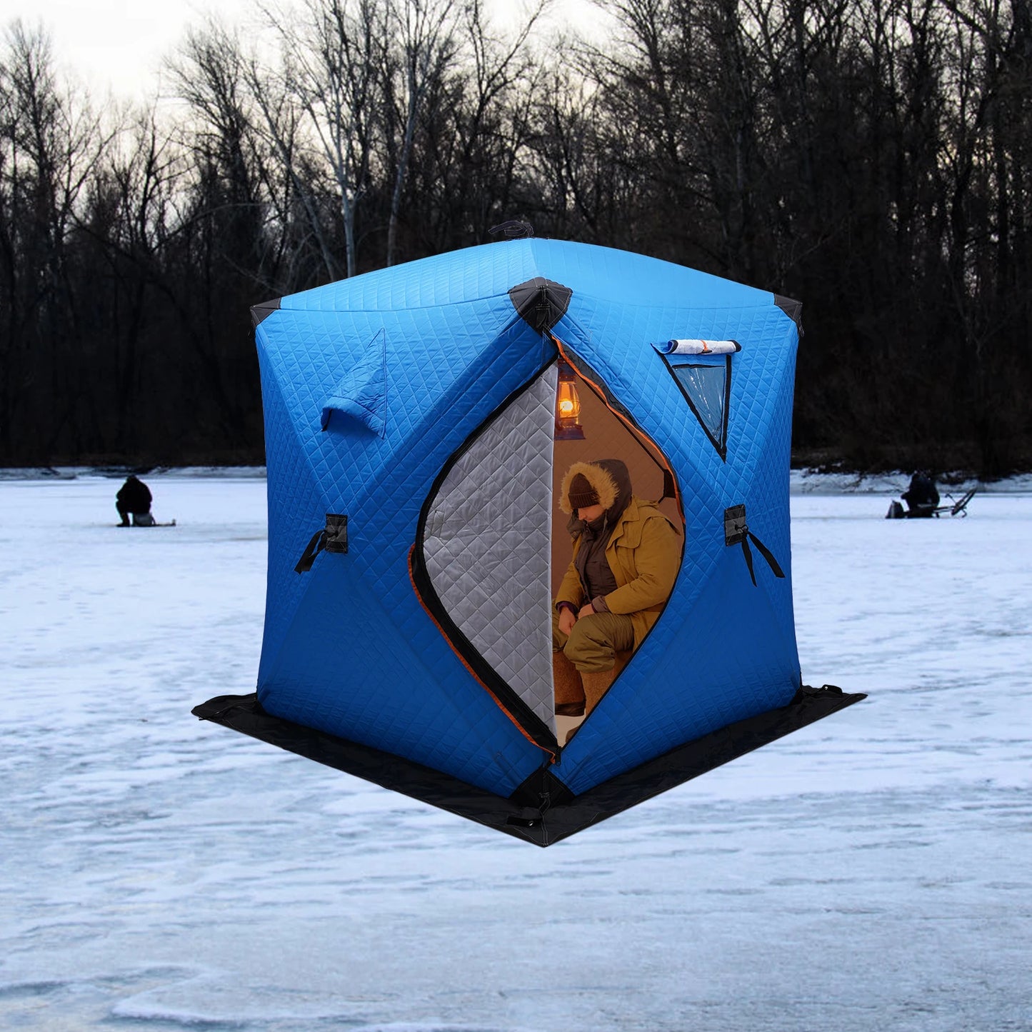 Ice Fishing Insulated Tent Shelter For Two People Warm Windproof