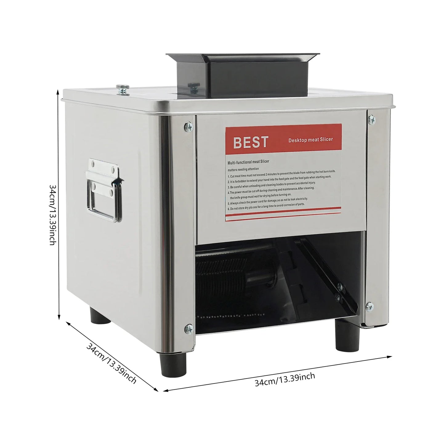 850W Electric Meat Cutter Machine Stainless Steel Slicer 110V