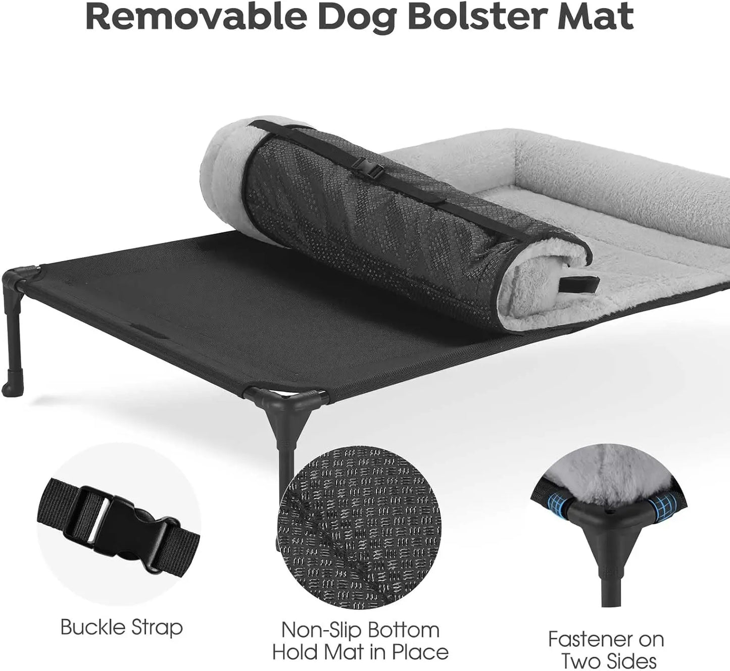 Elevated Orthopedic Dog Bed With Fluffy Bolster For Large Pets