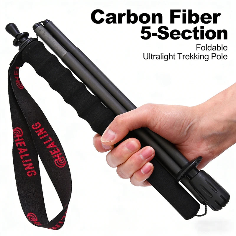 OKHEALING Trekking Poles Carbon Fiber Antishock Ultra Lightweight Two Pack