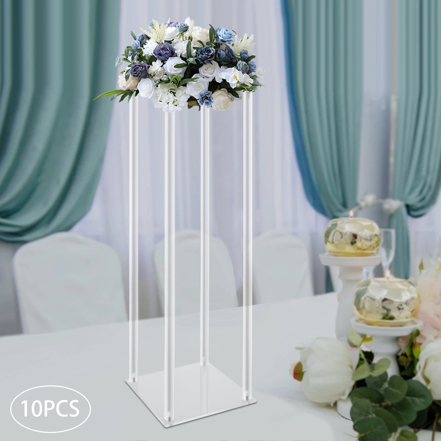 Acrylic Vase Wedding Centerpieces Flower Stands Set Free Standing Geometric Rack