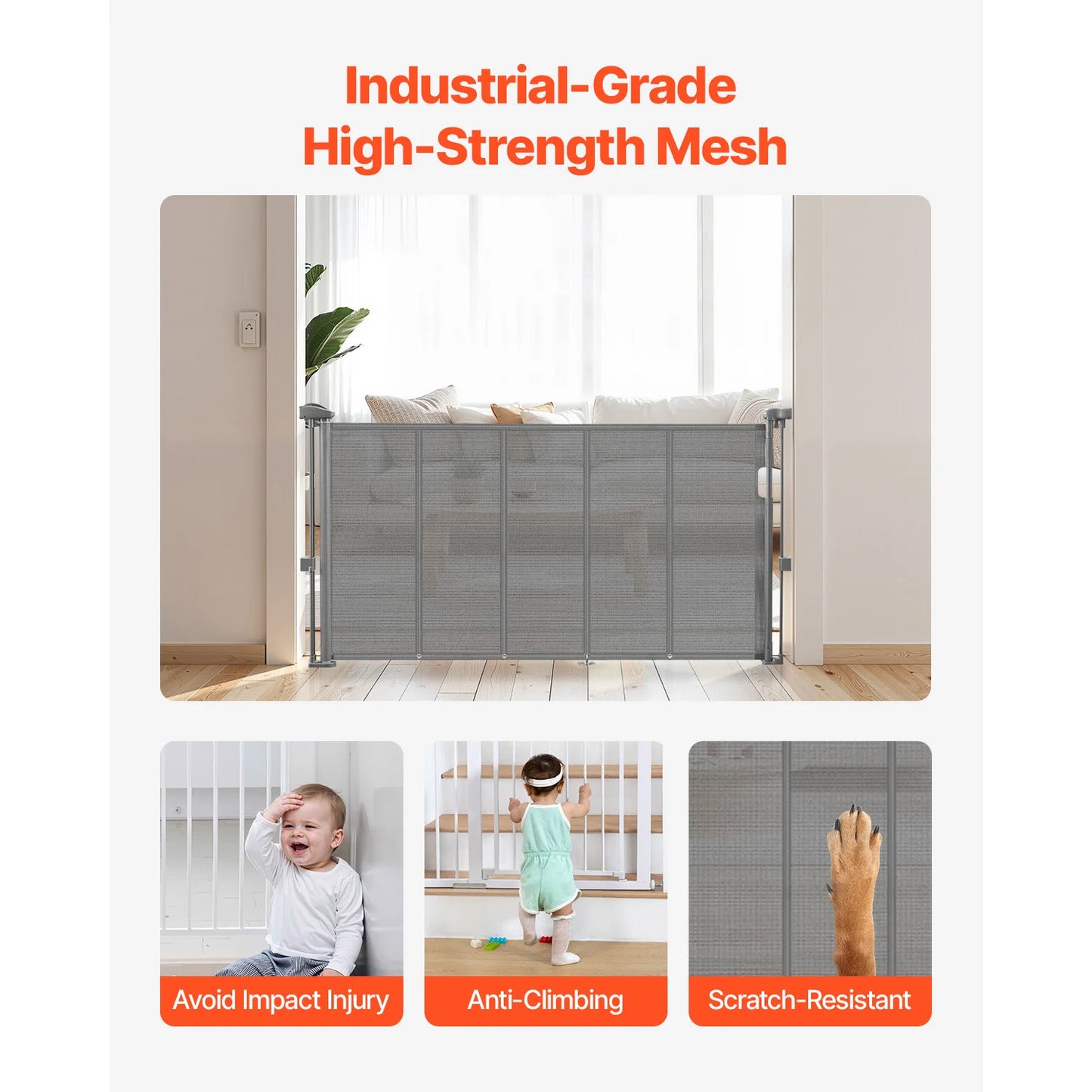 SucceBuy Retractable Baby Gate for Kids and Pets, Easy Install