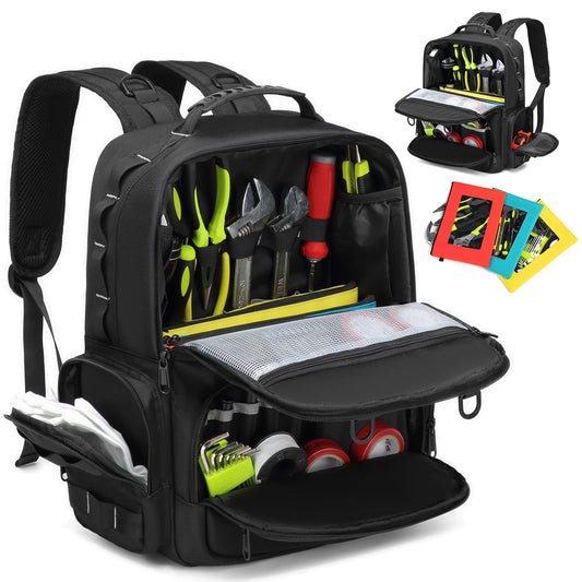 YH&GSCN Tool Backpack Heavy Duty Organizer for Electricians and Plumbers