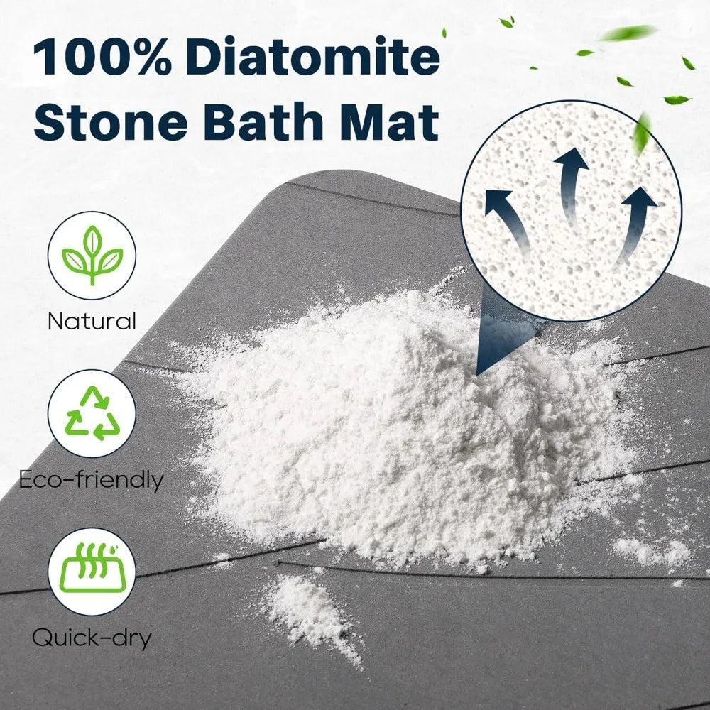 Diatomite Bath Mat Non Slip Quick Dry Diatomaceous Earth