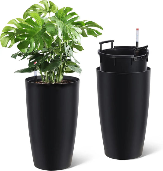 TWISTER.CK Self-Watering Tall Planters With Water Level Gauge