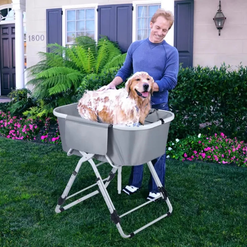 Elevated Foldable Dog Bath Tub Station For Grooming