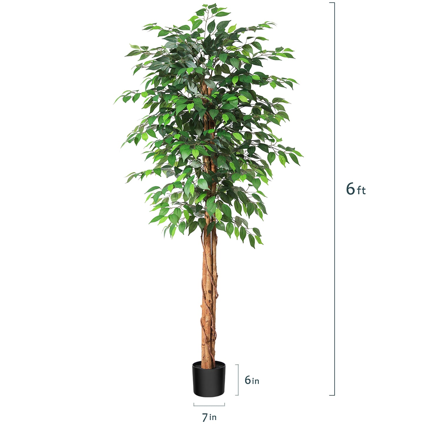 KAZEILA Artificial Ficus Tree With Natural Curved Trunk For Decor