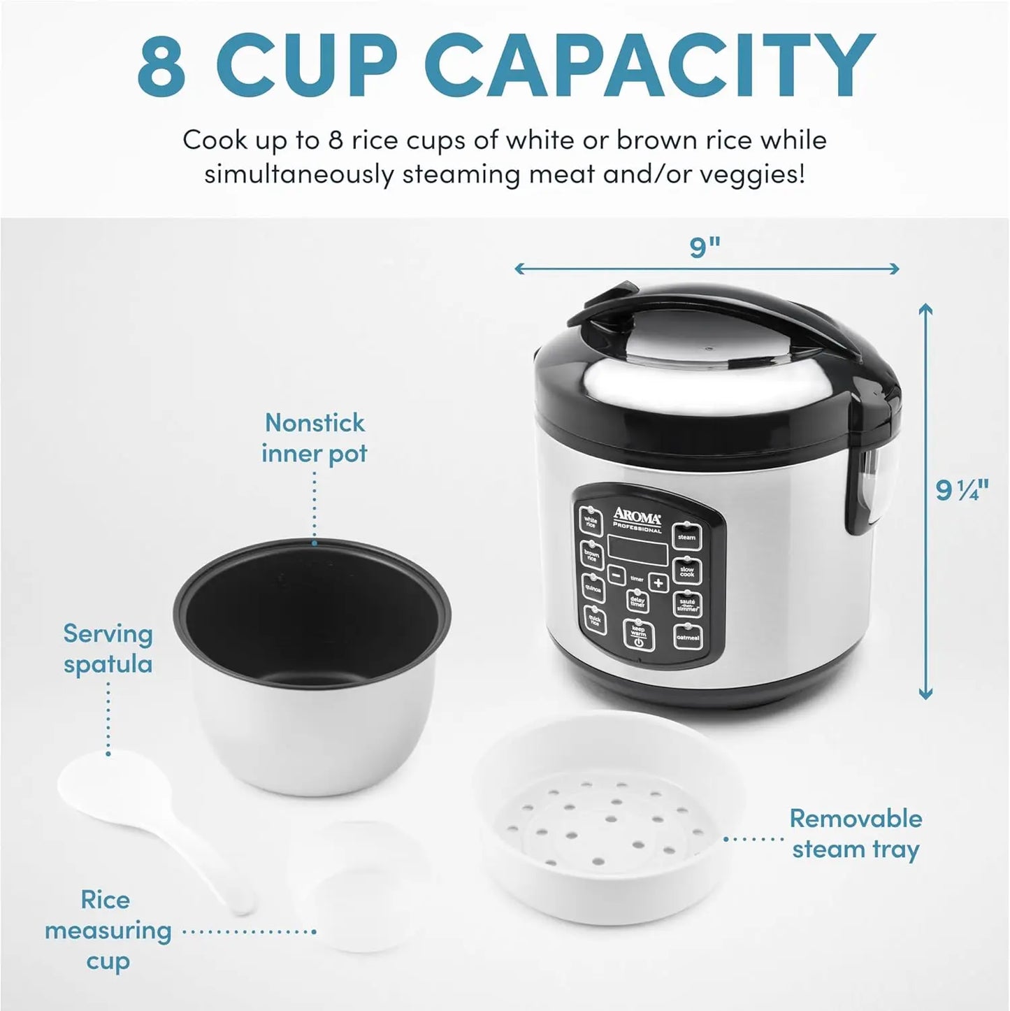 Digital Rice Cooker And Multicooker With Steamer And Keep Warm