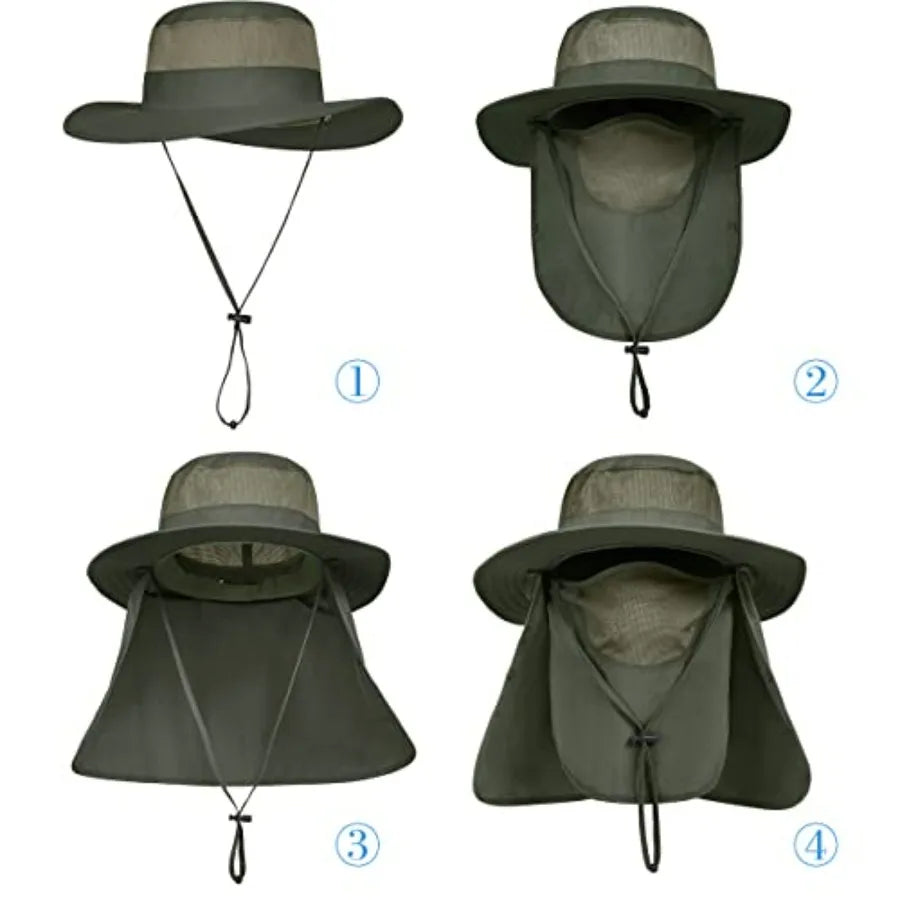 Unisex Outdoor Wide Brim Fishing Hat UPF 50 Sun Protection