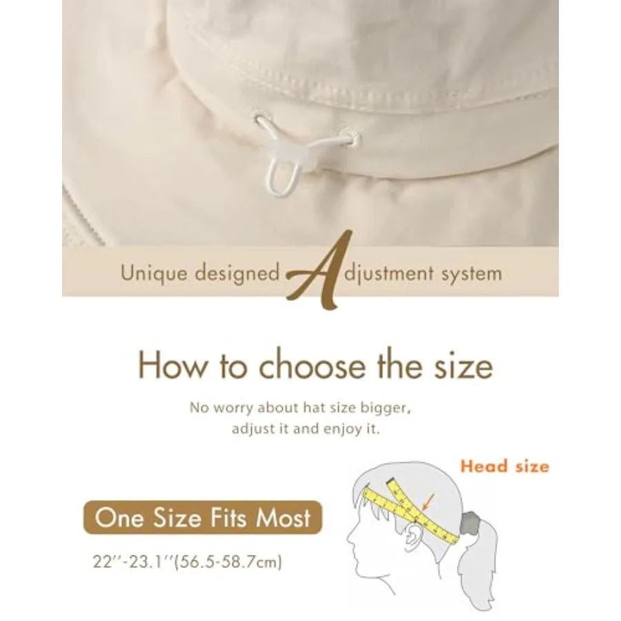 Women Sun Hat Wide Brim Ponytail Gardening Beach Breathable Cotton