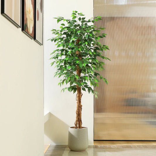 KAZEILA Artificial Ficus Tree With Natural Curved Trunk For Decor