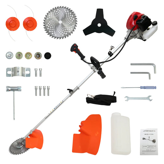 52cc 2-Stroke Gasoline Powered Trimmer With 4 Detachable Heads