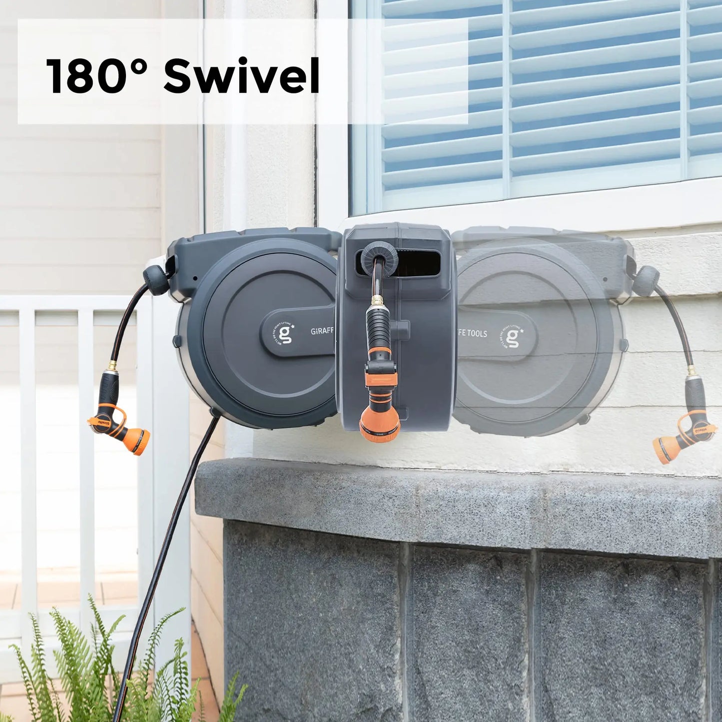 Giraffe Tools AW40 Retractable Garden Hose Reel Slow Return