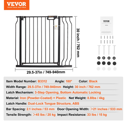 SucceBuy Baby Gate Easy Walk Through Pressure Mount for Doorways
