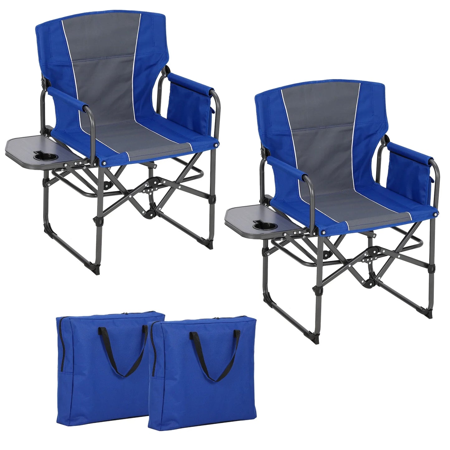 HiMISS Oversized Heavy Duty Folding Directors Chair With Cup Holder