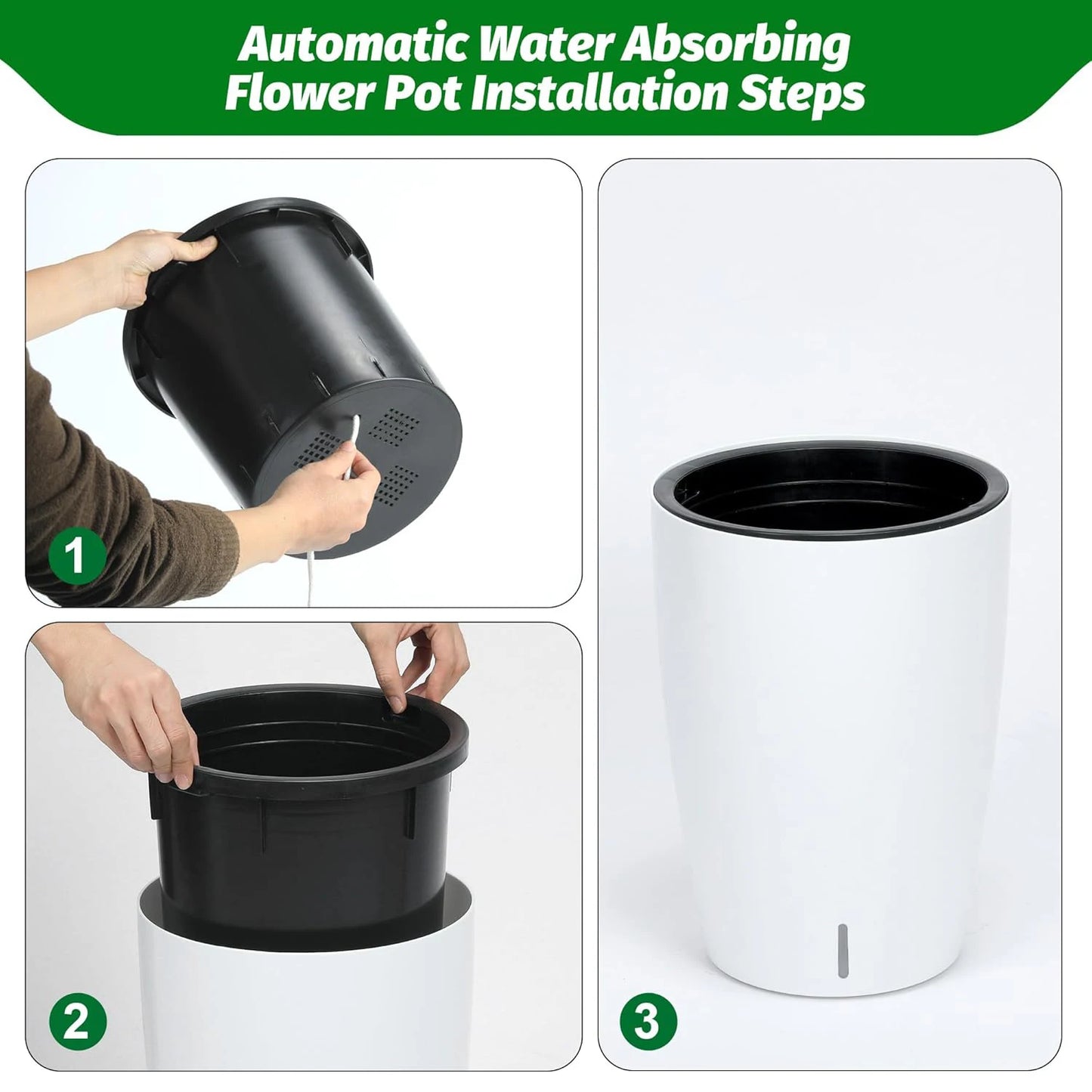 TWISTER.CK Self-Watering Tall Planters With Water Level Gauge